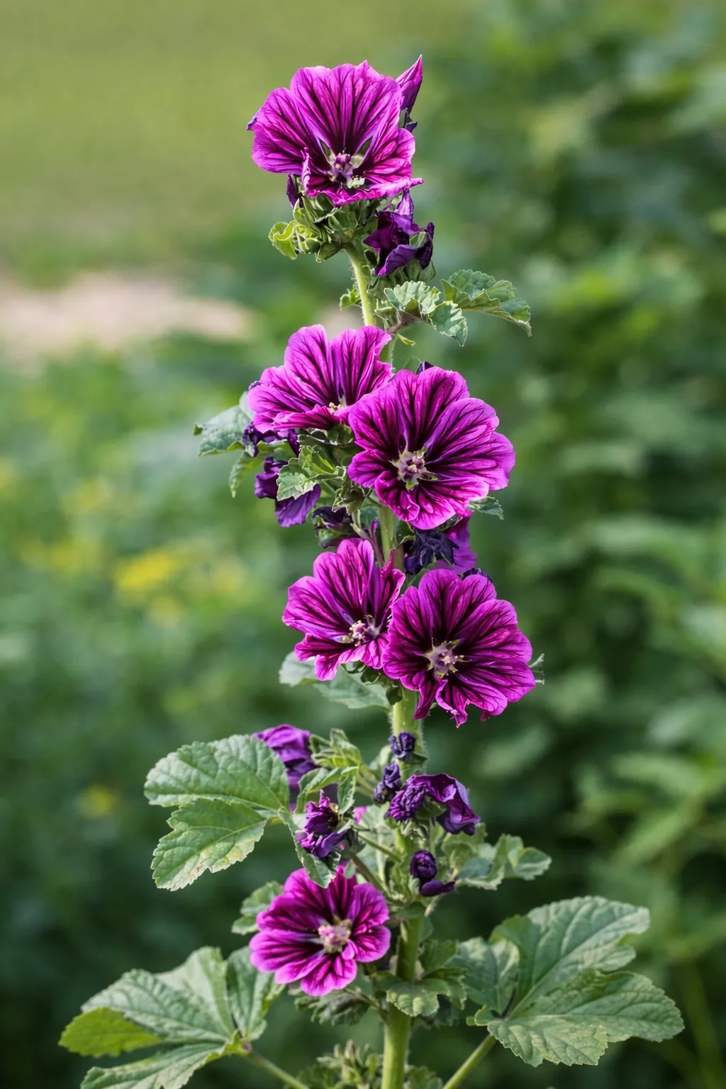 Fleurs violettes de mauve